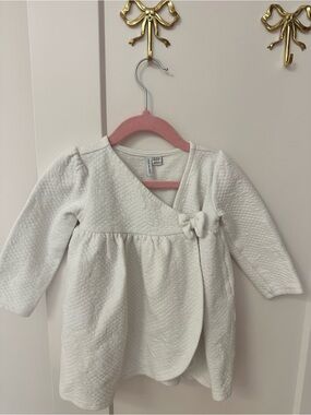 Janie and Jack white bow dress, 18 mo
